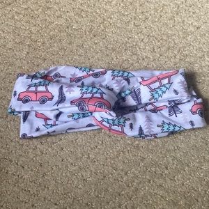 The Be Brand twisted knot Christmas truck headband